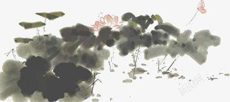 黑色简洁水墨花朵png免抠素材_88icon https://88icon.com 水墨 简洁 花朵 设计 黑色