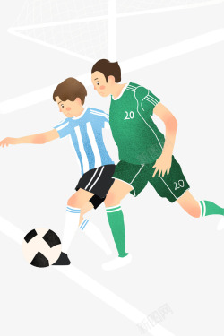 卡通手绘足球运动人物插画素材