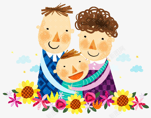 父母和孩子拥抱png免抠素材_88icon https://88icon.com 一家人 云朵 人物插画 爸爸妈妈和我 花卉