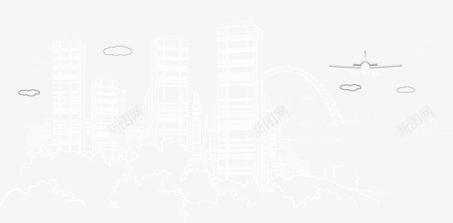 城市雾霾高楼建筑矢量图图标图标
