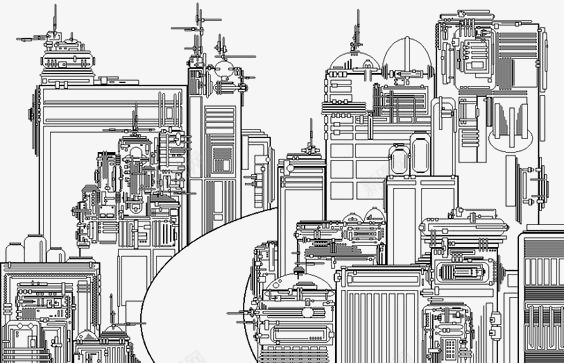 黑白线条城市png免抠素材_88icon https://88icon.com 卡通 城市 手绘 插画 线条 都市 高楼