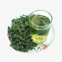 桑叶与茶素材