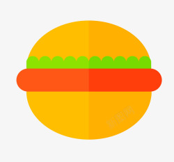 卡通简洁扁平化食物汉堡素材