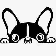 黑白小狗png免抠素材_88icon https://88icon.com 动物 卡通 可爱 狗狗 趴着