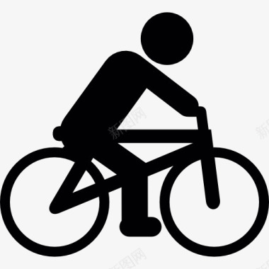 周期骑自行车的剪影图标图标