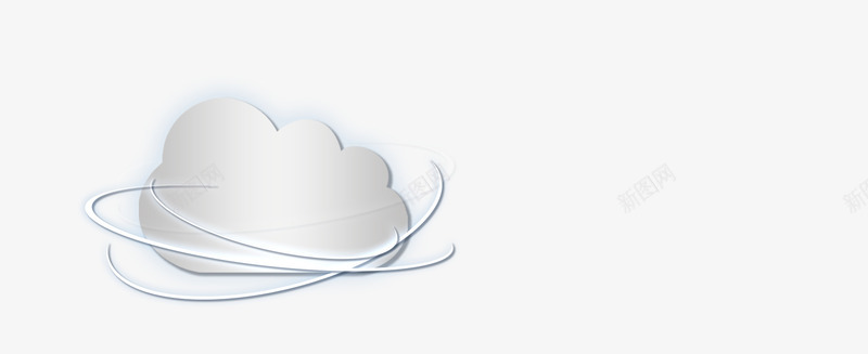 科技蓝金属云朵及logo图标图标