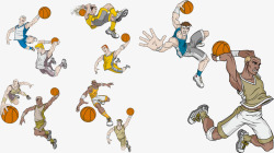 打篮球漫画人物素材