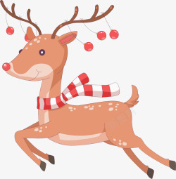 卡通可爱的圣诞节驯鹿矢量图素材