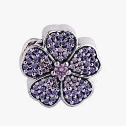 潘多拉PANDORA粉紫樱花草手链串珠素材