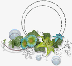 设计修饰欧美花朵植物修饰欧美风艺术相框高清图片