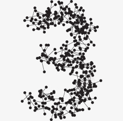 黑色圆点数字3素材