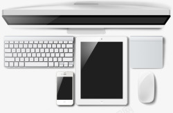 白色简洁桌面电子产品素材