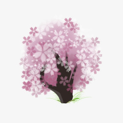 春季淡紫色樱花树素材