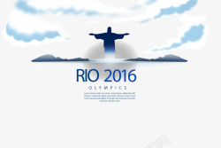 巴西耶稣石雕像2016巴西里约奥运海报高清图片