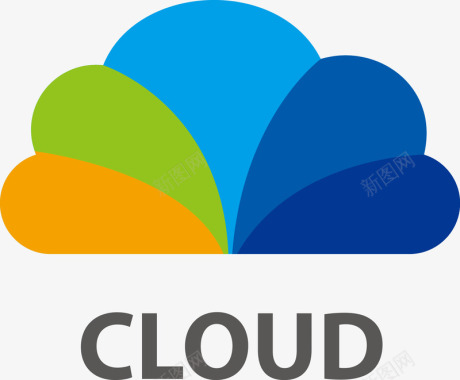 创意雪花彩色创意云朵logo图标图标