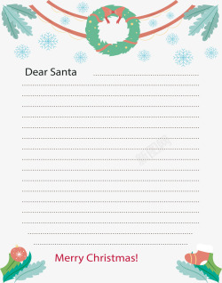 圣诞信纸设计雪花花环圣诞信纸矢量图高清图片