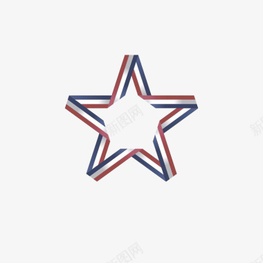 蓝色不规则线条欧美风五角星logo图标图标
