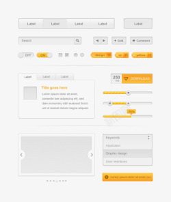 简洁控件设计简洁风ui控件合集PSD源文件高清图片