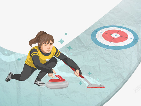 手绘体育冰壶运动标志png免抠素材_88icon https://88icon.com 体育比赛 冰壶 手绘 运动会 运动会徽 运动员
