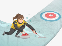 运动会徽手绘体育冰壶运动标志高清图片