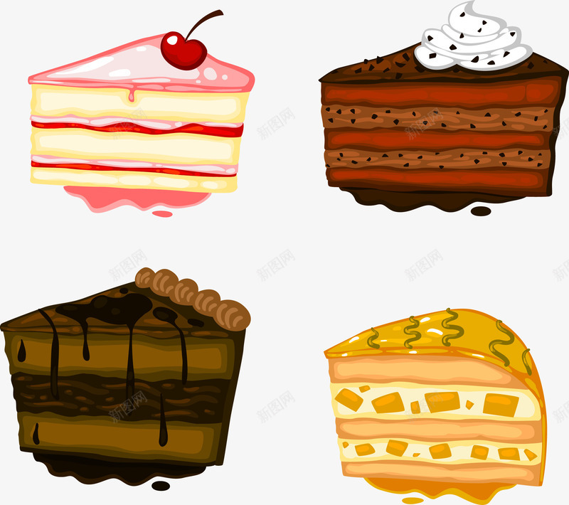 点心甜品矢量图ai免抠素材_88icon https://88icon.com 三角 点心 甜品 甜食 蛋糕 矢量图