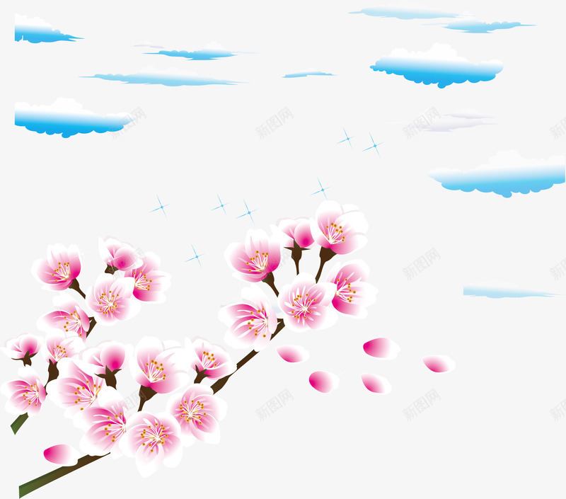 白云和樱花矢量图ai免抠素材_88icon https://88icon.com PNG PNG素材 云朵 樱花底纹 樱花素材 粉色 花朵 矢量图