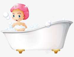 美女浴盆免抠美女宝宝洗澡高清图片