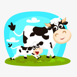 农场奶牛卡通牛矢量图高清图片
