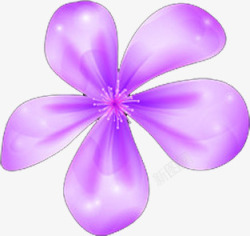 紫色梦幻花朵装饰星光素材