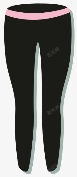 黑色扁平风格运动裤素材
