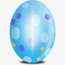 蓝色卡通圆点鸡蛋装饰图案素材