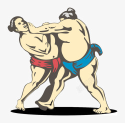 打架比赛卡通相扑选手高清图片