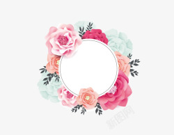 粉色浪漫花环装饰图案素材