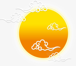 线条云朵太阳中国风素材