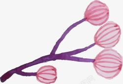 粉色水墨花蕊花卉图案素材