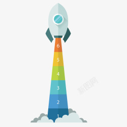 火箭图表彩色火箭信息图表矢量图高清图片