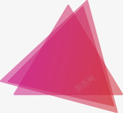 粉红色几何三角形矢量图素材