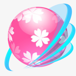 日本旅游文化可爱日本樱花透明球体标志图标图标