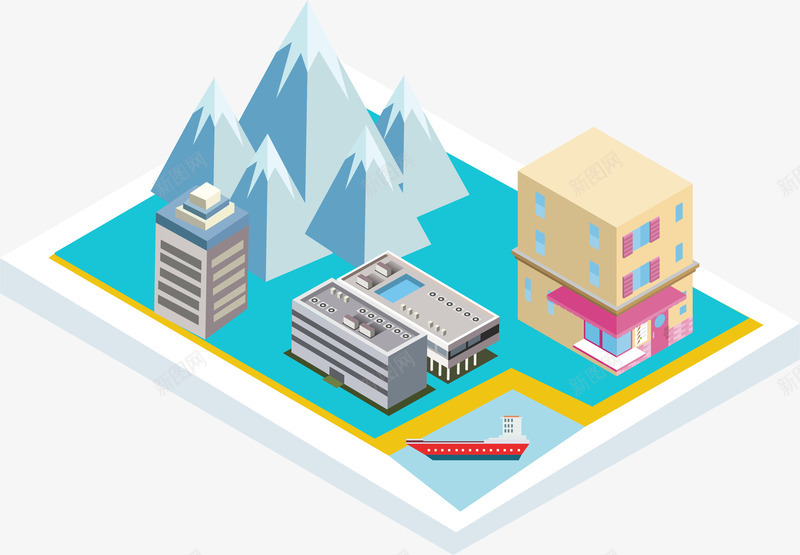 25D立体简约风景城市装饰插图png免抠素材_88icon https://88icon.com 25D 城市 立体 简洁装饰插图 简约 风景