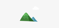 灞嬮卡通山峰和白云高清图片