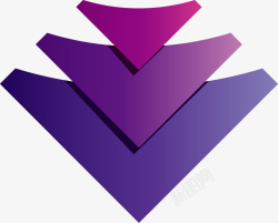 手绘紫色三角叠加图案素材