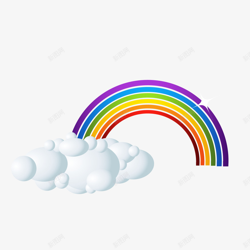 七色彩虹卡通插画矢量图eps免抠素材_88icon https://88icon.com 七色 卡通插画 形状 彩虹 白云 设计 颜色 矢量图