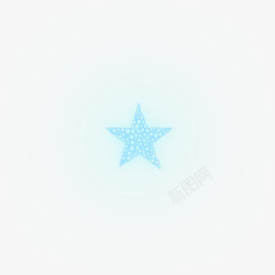 蓝色星光卡通五角星素材