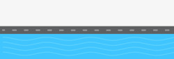 矢量海面道路卡通简洁扁平化海面道路高清图片