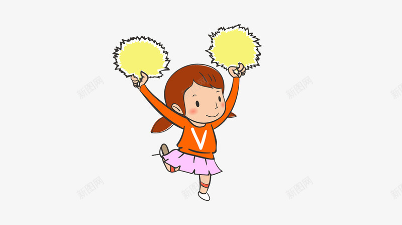 卡通跳啦啦操的女孩png免抠素材_88icon https://88icon.com 健美操 卡通 啦啦操 啦啦操女生 女孩 运动