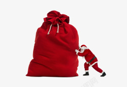 圣诞老人和礼物袋元素素材