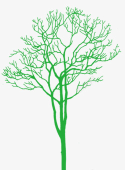 绿色小清新简笔画树木素材