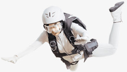 跳伞运动员白色衣服素材