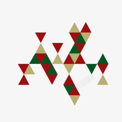 三角形拼凑圣诞装饰图案素材