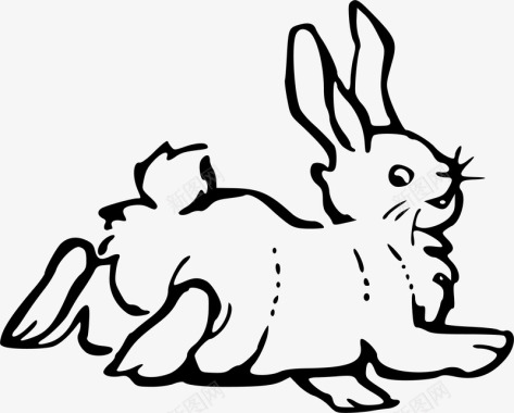 手绘线条蔬菜手绘兔子矢量图图标图标